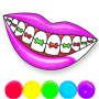 icon Lips Coloring Game Glitter