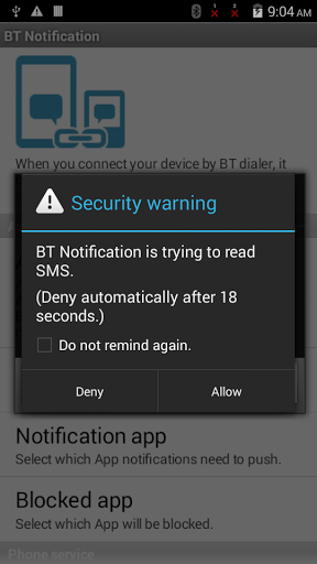 bt notification for android