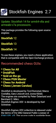 Chess engine for Android: Carp 1.3.0