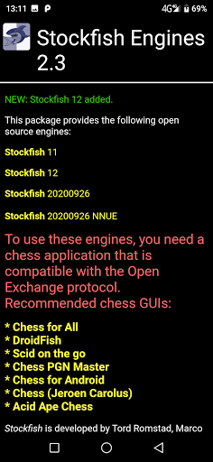 Free download Stockfish Engines OEX APK for Android