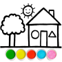 icon Glitter House coloring for kid