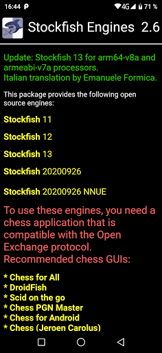 Baixar gratuitamente Stockfish Engines OEX APK para Android