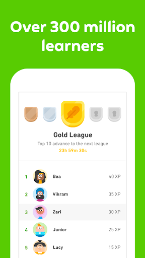 Duolingo - For those feeling extra competitive, we've added 5 brand-new  leagues to our Leaderboard! Leagues previously went up to Ruby, but now you  can advance to even higher ones. Do you