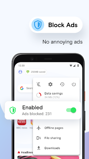 Opera Mini for Android  Ad blocker, File sharing, Data savings